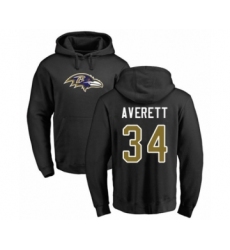Football Baltimore Ravens #34 Anthony Averett Black Name & Number Logo Pullover Hoodie