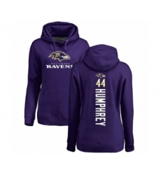 Football Women's Baltimore Ravens #44 Marlon Humphrey Purple Backer Pullover Hoodie