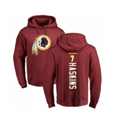 Football Washington Redskins #7 Dwayne Haskins Maroon Backer Pullover Hoodie