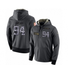 Football Men's Seattle Seahawks #94 Ezekiel Ansah Stitched Black Anthracite Salute to Service Player Performance Hoodie