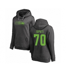 Football Women's Seattle Seahawks #70 Mike Iupati Ash One Color Pullover Hoodie