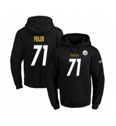 Football Men's Pittsburgh Steelers #71 Matt Feiler Black Name & Number Pullover Hoodie