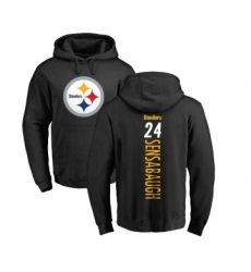 Football Pittsburgh Steelers #24 Coty Sensabaugh Black Backer Pullover Hoodie