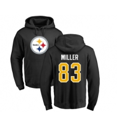 Football Pittsburgh Steelers #83 Heath Miller Black Name & Number Logo Pullover Hoodie