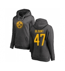 Football Women's Pittsburgh Steelers #47 Mel Blount Ash One Color Pullover Hoodie