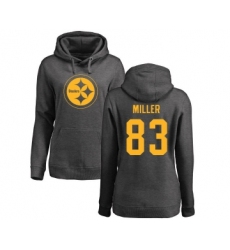 Football Women's Pittsburgh Steelers #83 Heath Miller Ash One Color Pullover Hoodie