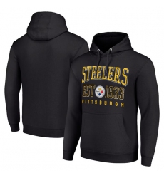 Men's Pittsburgh Steelers Black Throwback Logo Pullover Hoodie