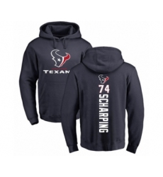 Football Houston Texans #74 Max Scharping Navy Blue Backer Pullover Hoodie