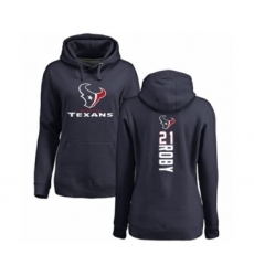 Football Women's Houston Texans #21 Bradley Roby Navy Blue Backer Pullover Hoodie