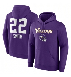 Men's Minnesota Vikings #22 Harrison Smith Purple Team Wordmark Player Name & Number Pullover Hoodie