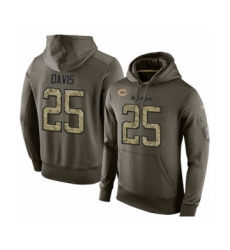 Football Men's Chicago Bears #25 Mike Davis Green Salute To Service Men's Pullover Hoodie