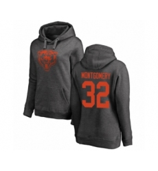 Football Women's Chicago Bears #32 David Montgomery Ash One Color Pullover Hoodie
