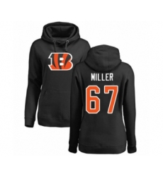 Football Women's Cincinnati Bengals #67 John Miller Black Name & Number Logo Pullover Hoodie