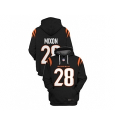 Men's Cincinnati Bengals #28 Joe Mixon 2021 Black Pullover Football Hoodie