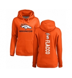 Football Women's Denver Broncos #5 Joe Flacco Orange Backer Pullover Hoodie