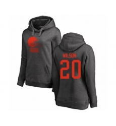 Football Women's Cleveland Browns #20 Howard Wilson Ash One Color Pullover Hoodie