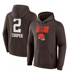 Men's Cleveland Browns #2 Amari Cooper Brown Team Wordmark Player Name & Number Pullover Hoodie