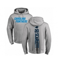 Football Carolina Panthers #20 Jordan Scarlett Ash Backer Pullover Hoodie