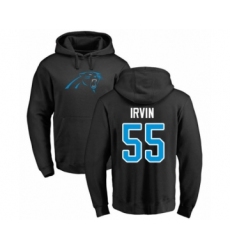 Football Carolina Panthers #55 Bruce Irvin Black Name & Number Logo Pullover Hoodie