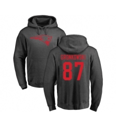 Football New England Patriots #87 Rob Gronkowski Ash One Color Pullover Hoodie