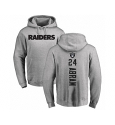 Football Oakland Raiders #24 Johnathan Abram Ash Backer Pullover Hoodie
