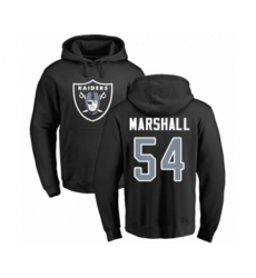 Football Oakland Raiders #54 Brandon Marshall Black Name & Number Logo Pullover Hoodie
