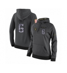 Football Women's Oakland Raiders #6 A.J. Cole Stitched Black Anthracite Salute to Service Player Performance Hoodie