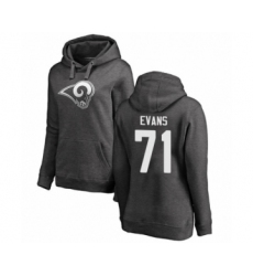 Football Women's Los Angeles Rams #71 Bobby Evans Ash One Color Pullover Hoodie