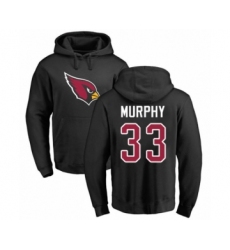 Football Arizona Cardinals #33 Byron Murphy Black Name & Number Logo Pullover Hoodie