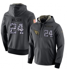 NFL Men Nike Arizona Cardinals #24 Adrian Wilson Stitched Black Anthracite Salute to Service Player Performance Hoodie