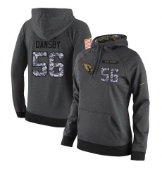 NFL Women Nike Arizona Cardinals #56 Karlos Dansby Stitched Black Anthracite Salute to Service Player Performance Hoodie