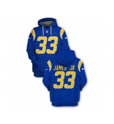 Men's Los Angeles Chargers #33 Derwin James JR 2021 Royal Pullover Football Hoodie