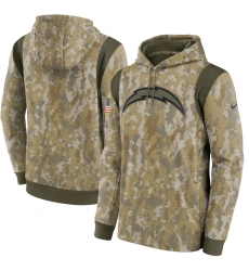 Men's Los Angeles Chargers Nike Camo 2021 Salute To Service Therma Performance Pullover Hoodie