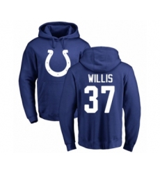 Football Indianapolis Colts #37 Khari Willis Royal Blue Name & Number Logo Pullover Hoodie