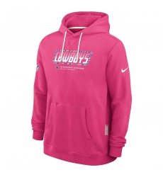 Men's Dallas Cowboys Pink 2026 Crucial Catch Sideline Standard Issue Dri-FIT Pullover Hoodie
