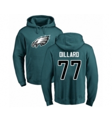 Philadelphia Eagles #77 Andre Dillard Green Name & Number Logo Pullover Hoodie