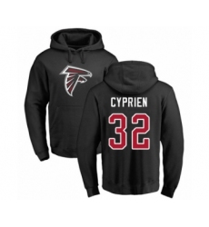 Football Atlanta Falcons #32 Johnathan Cyprien Black Name & Number Logo Pullover Hoodie