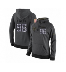 Football Women's Atlanta Falcons #96 Tyeler Davison Stitched Black Anthracite Salute to Service Player Performance Hoodie