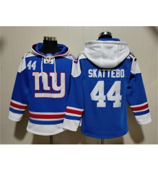 Men's New York Giants #44 Cam Skattebo Blue Ageless Must-Have Lace-Up Pullover Hoodie