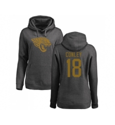 Football Women's Jacksonville Jaguars #18 Chris Conley Ash One Color Pullover Hoodie