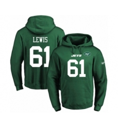 Football Men's New York Jets #61 Alex Lewis Green Name & Number Pullover Hoodie