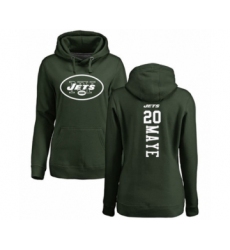 Football Women's New York Jets #20 Marcus Maye Green Backer Pullover Hoodie