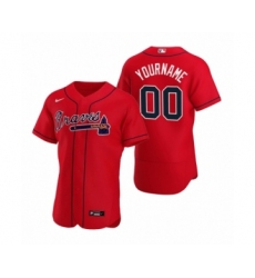 Men's Atlanta Braves Custom Nike Red Authentic 2020 Alternate Jersey