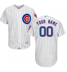 Men's Chicago Cubs Majestic Home White/Royal Flex Base Authentic Collection Custom Jersey