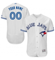 Men's Majestic Toronto Blue Jays Customized White Home Flex Base Authentic Collection MLB Jersey