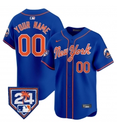 Men's New York Mets Active Player Cutsom Royal 2024 Spring Training Vapor Premier Limited Stitched Baseball Jersey