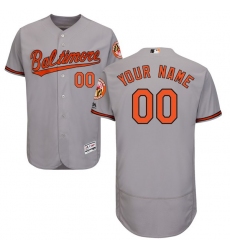 Men's Baltimore Orioles Majestic Road Gray Flex Base Authentic Collection Custom Jersey
