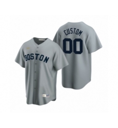 Boston Red Sox Custom Nike Gray Cooperstown Collection Road Jersey