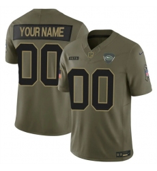 Men's New York Jets Active Player Custom Olive 2025 F.U.S.E. Salute to Service Limited Stitched Football Jersey
