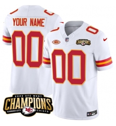 Men's Kansas City Chiefs Active Player Custom White 2023 F.U.S.E. AFC West Champions With NKH Patch Vapor Untouchable Limited Football Stitched Jersey